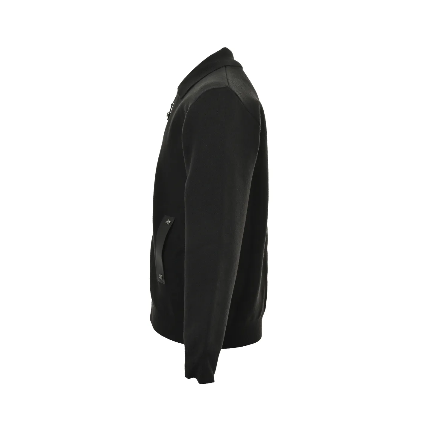 Louis Vuitton/Louis Vuitton 25Fw leather trimmed knitted belted jacket